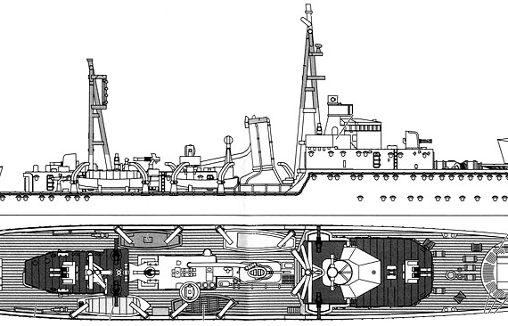 IJN Uji [Gunboat] (1941) - drawings, dimensions, pictures